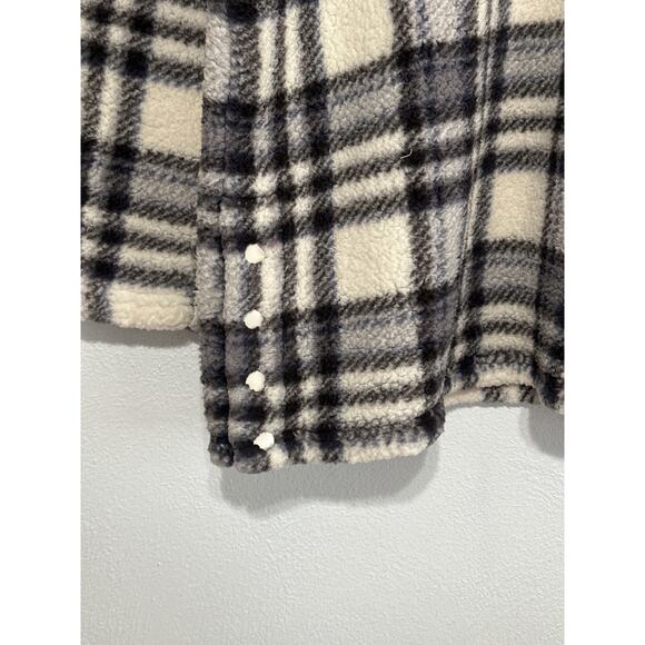 Cuddl Duds Teddy Bear Plaid Sherpa Fleece Sweatshirt M Cozy Cabincore Camping - Picture 3 of 10